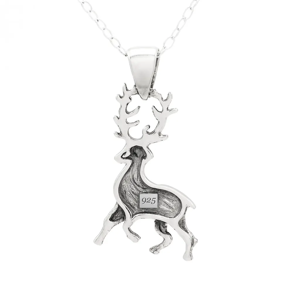 Rückseite der Hirsch Kette mit der Punze 925 für Sterlingsilber